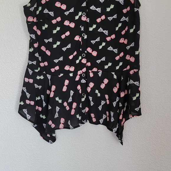 Style & Co Button Down Sunglass Blouse Sleeveless Size M - Picture 7 of 7